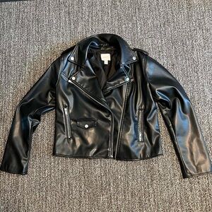 Black Faux Leather Jacket #grunge #leather